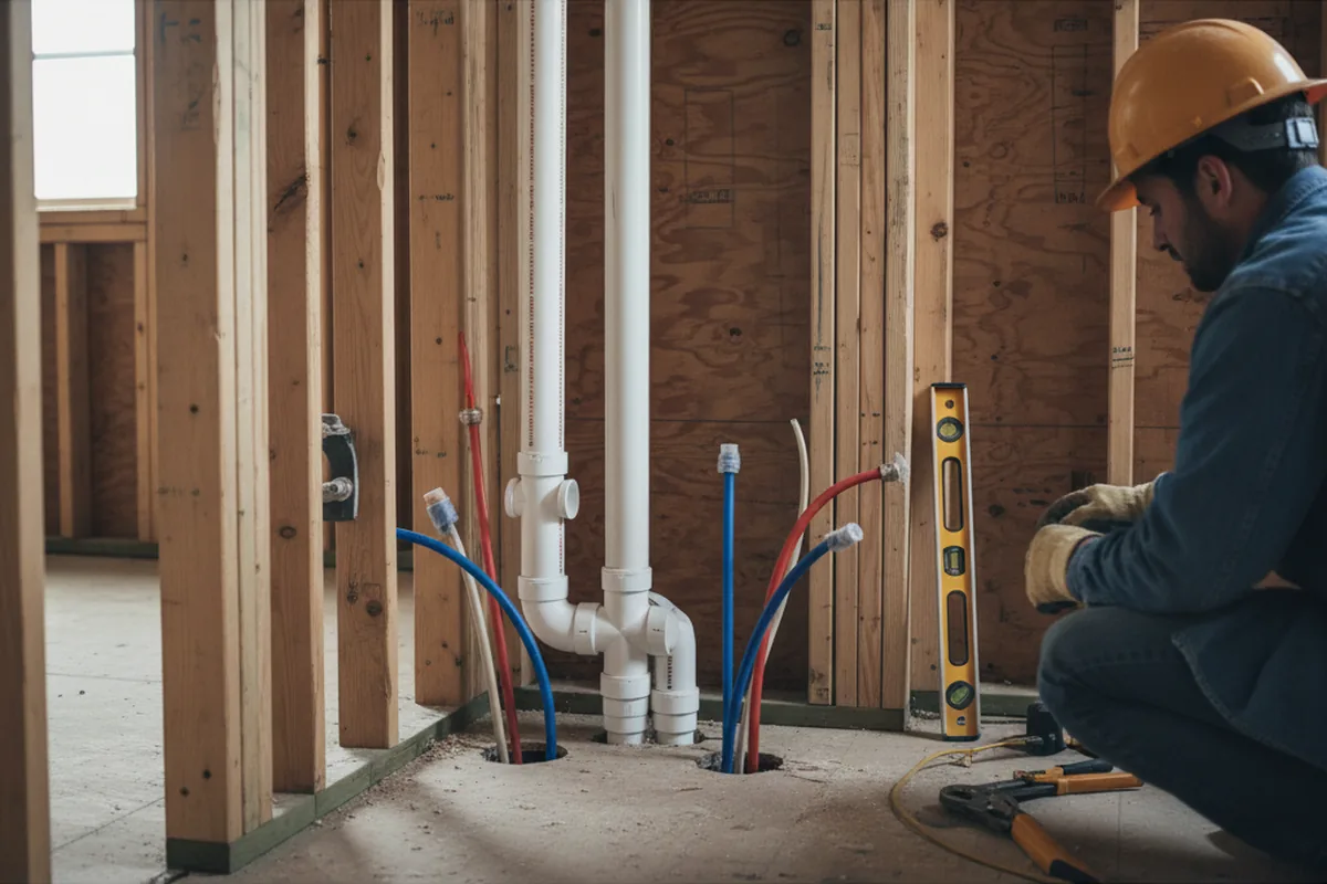 Drain and supply rough-in during Drain Cleaning in Gallatin