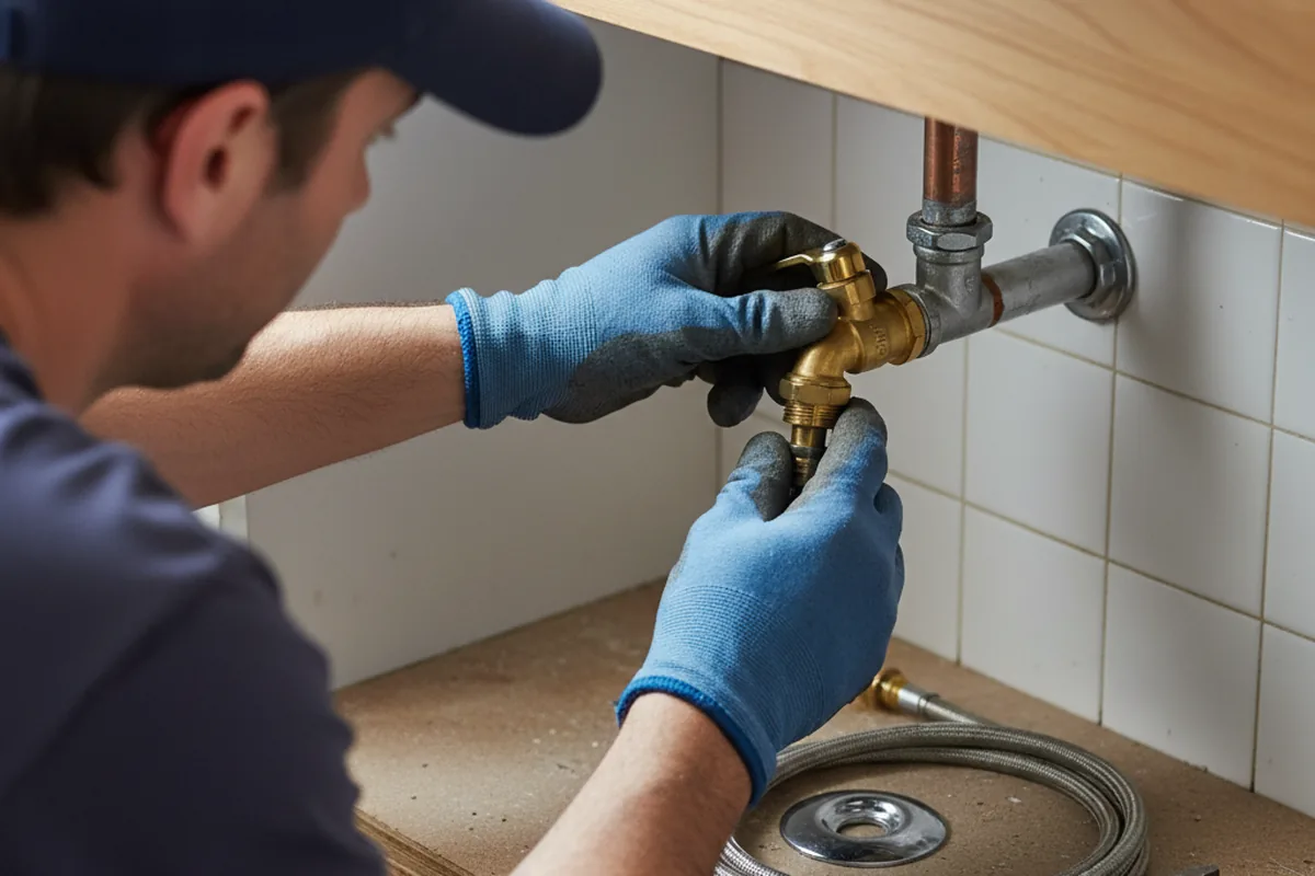 Shutoff valve and fitting work during Burst Pipe Repair in Gallatin